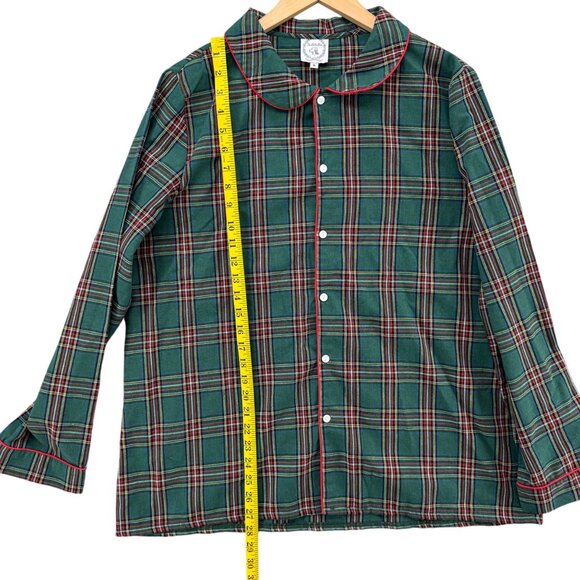 The Bella Bean Tartan Shirt Womens Green Red Plaid Button Front Top Size M - Picture 7 of 10